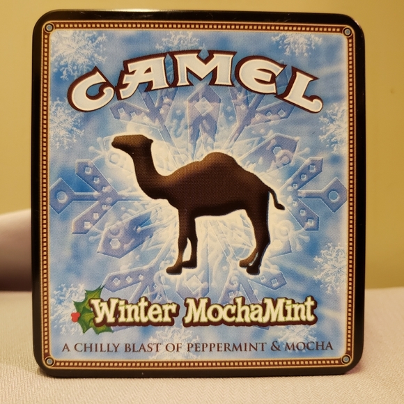 Vtg R.J.Reynolds Tobacco Tin 20 Class A Cigarettes Camel Winter Mocha Mint - Picture 3 of 4